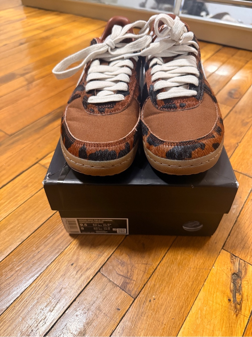 Nike Women's Sneakers in Brown and Black Leopard Print